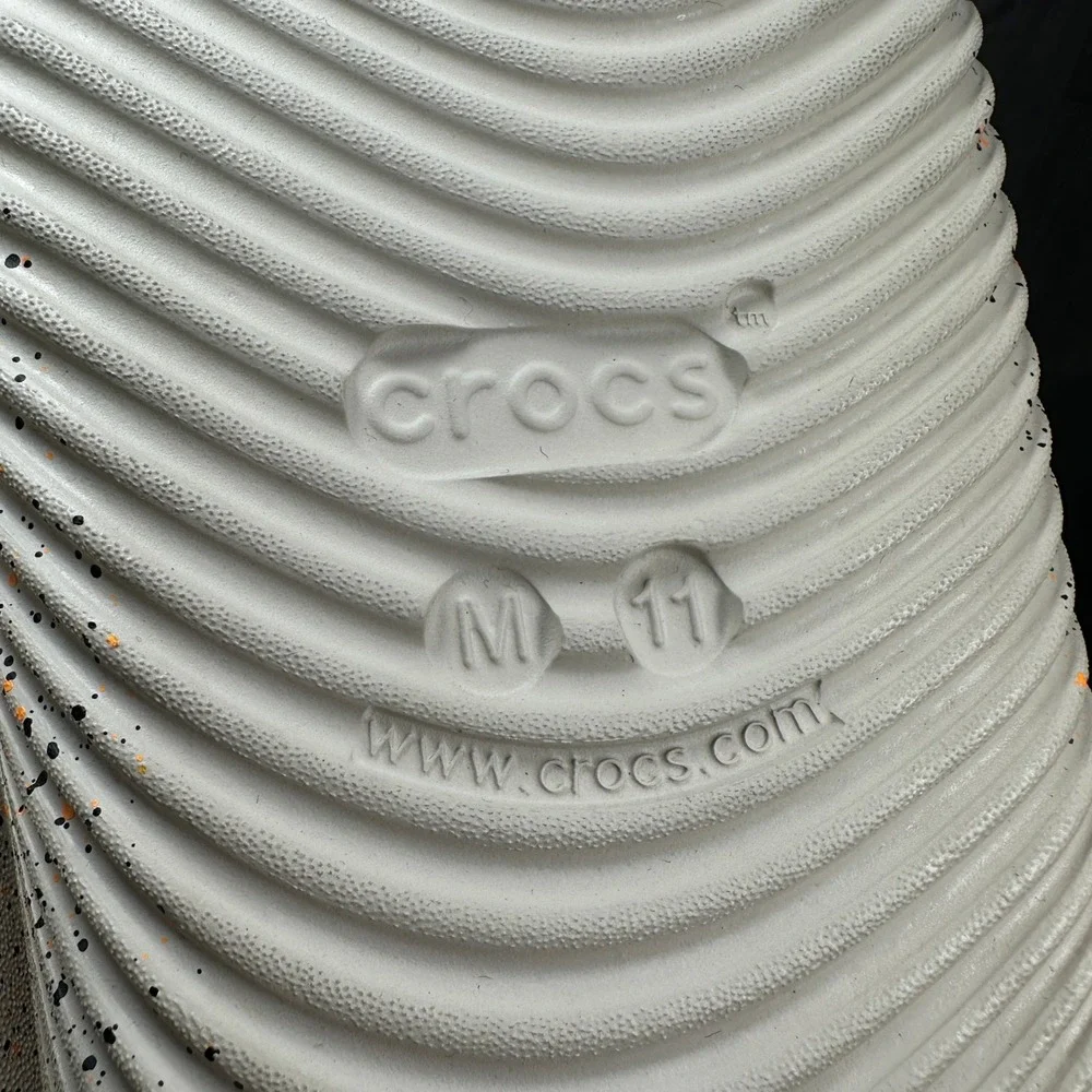 CROCS Speckled White Slide Sandals